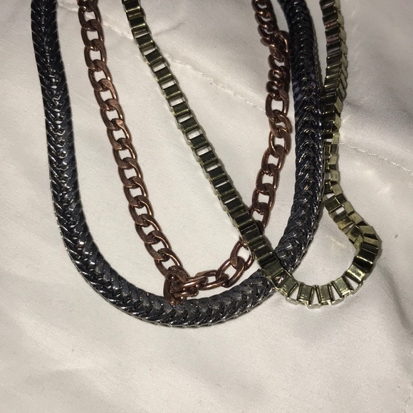 Tri colored metal necklace forever 21 - Picture 1 of 3